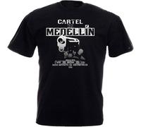 WENROU MUDAN Cartel Medelin Escobar Colombia Cartel Medellin Running T-Shirt Graphic Tee Mens Funny Shirt Black S