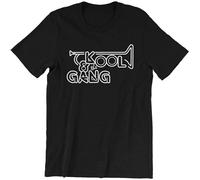 WENROU T-shirt à manches courtes Kool & The Gang RNB Soul Funk Vinyl Celebration Get Down On It Live, Noir , XL