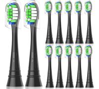 WENS Têtes de Brosse à Dents de Rechange Compatible avec Philips Sonicare, Brossette de Rechange pour ProtectiveClean, 12 Noir