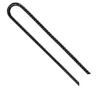 Wensilon Lot de 10 piquets d'armature en U/J extra résistants - 30,5 x 0,6 cm - En acier avec revêtement antirouille - Piquets de jardin - Piquets de tente - Ancrages de trampoline (crochet en U)