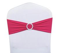 WENSINL Écharpe de Chaise élastique en élasthanne avec Boucle coulissante pour décoration de Mariage sans Housse Blanche Fuchsia