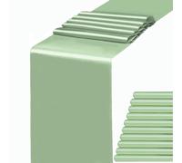WENSINL Lot de 10 chemins de table longs en satin pour fête, mariage, anniversaire, Noël, Nouvel An, 30,5 x 274,3 cm, vert sauge