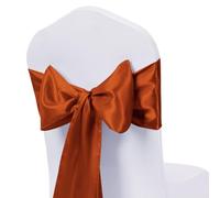 WENSINL Lot de 50 nœuds en satin pour chaise, mariage, réception, hôtel, restaurant, cérémonie, événement, décoration - Terre cuite - 17,8 x 274,3 cm - Terre cuite