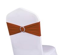 WENSINL Lot de 50 rubans de chaise extensibles en terre cuite pour mariage, bandes de chaise élastiques avec boucle coulissante, nœuds de chaise en élasthanne pour fête, sans housses de chaise