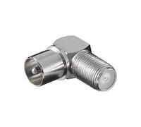 Goobay Adaptateur RF IEC mâle vers F femelle 90° (IEC 9,5 mm) Argent