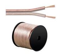 100m de Cable de haut parleurs - 2x0.75mm2 CCA transparent