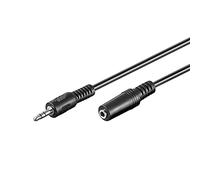 WENTRONIC 3.5mm jack extension cable, black, 3 m - 3.5 mm plug (3-pin, Stereo) > Pawl 3.5 mm socket (3-pin, Stereo) 3.5mm jack extension cable 3.5 mm plug (3-pin, Stereo) > Pawl 3.5 mm socket (3-pin, Stereo)