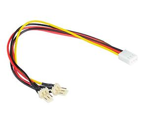 Wentronic 93880 Câble d'alimentation interne pour ventilateur 2 fiches 3 broches vers 1 prise 3 broches Noir 1 pièce