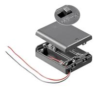 Goobay Boîte de piles 12445 – 3x LR6 (AA) – raccordement par fils – 68,5 x 48 x 18,7 mm