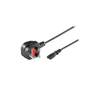 Wentronic câble dalimentation (prise de courant au royaume-uni sur la double rainure) 1,8 m noir goobay 93959