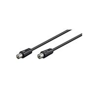 Câble d'antenne mâle-femelle 75 ohms noir, 2.5m