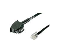 goobay - Câble de téléphone - TAE-F (P) pour RJ-11/RJ-14 (P) - 6 m - plat - noir