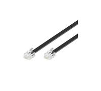 Wentronic câble modulaire 2 fiches western rj12 6 broches 15m noir