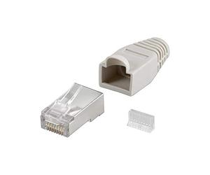 Wentronic Fiche modulaire RJ45 Blindée et protégée Gris (Import Allemagne)