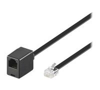wentronic goobay - Rallonge de câble de téléphone - RJ-12 (F) pour RJ-12 (M) - 3 m - noir