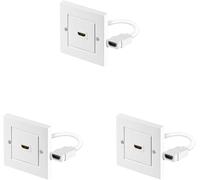 Wentronic Prise Murale HDMI (1 Prise Femelle a HDMI blindée) (Import Allemagne) (Lot de 3)