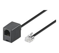 Wentronic Rallonge modulaire 4 broches Fiche RJ11 vers prise RJ11 15 m Noir (Import Allemagne)