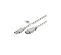 Goobay 68914 Câble Rallonge de Recharge USB 2.0 Hi-Speed, Connecteur USB 2.0, Gris, 1.8m Longueur