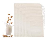 WENTS Lot de 10 sacs en mousseline de coton avec cordon de serrage réutilisables pour la cuisine, le trempage de liquides médicinaux, de thé, de café, de lait et de filtre à la maison