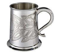 Wentworth Pewter Skye Celtic Knot Pewter tankard, Beer Mug, Anniversaire, Fête des Pères, Cadeau de mariage