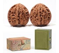 Wenwan Balles de massage chinoises naturelles de qualité supérieure avec boîte cadeau, parfaites pour soulager le stress et l'acupression des doigts, pierre (Nanjiang) (38 mm)