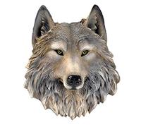 Wenwan Décoration Murale tête d'animal,Sculpture décorative,(Loup)