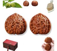 Wenwan Walnuts, Chinese Walnuts Fidget Stress Relief Hand Exercise Balls, Traditional Chinese Walnut Toys,Natural Wenwan Walnut Handball for Elderly Gift (B-Style, 40-41mm)
