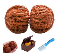 Wenwan Walnuts for Hand Massage and Stress Relief - Natural Solid Wood Fidget Balls for Elderly Hand Exercise, Focus and Meditation Therapy (A, 43-44mm)