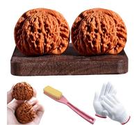 Wenwan Walnuts Hand Massage Balls, Natural Chinese Walnuts Fidgets, Traditional Wooden Baoding Balls for Hand Exercise, Focus and Meditation, Unique Relaxation Gift for Adults And Seniors (B)