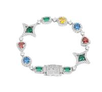 wenwendianzi 6/7/10/15mm Colorful Gemstones Chain Necklaces Enamel Cross Bracelet