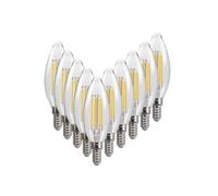 wenwendianzi Ampoule LED C35 E14 E12 E27 220V 110V, Variable 2W 4W 6W, 10 pièces(White,C35_E14 220V_NO_4W)