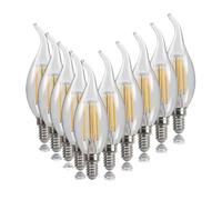 wenwendianzi Ampoule LED C35 E14 E12 E27 220V 110V, Variable 2W 4W 6W, 10 pièces(White,C35L_E27 110V_Yes_4W)