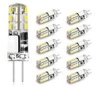 wenwendianzi Ampoule Led G4 2W 3W 5W 9W 12W 15W 12V AC220V, lampe en Silicone à économie d'angle de faisceau 360, remplacement de lumière halogène, projecteur lustre, 10 pièces(Warm White,G4 AC 12V_3W