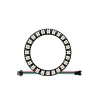 wenwendianzi Anneau de Pixels Circulaire RGB, Module DIYLED Polychrome, Circuit intégré WS2812, lumière LED SMD 5050, DC5V(24Leds Black)
