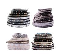 wenwendianzi Bande Lumineuse LED WS2811 WS2812B WS2813 WS2815 5050RGB, adressable Individuellement, 30/60/144Pixels/Led s/m, PCB Noir/Blanc DC5V/12V(Black PCB,WS2811 DC12V_5M 60 IP30)