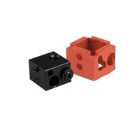 wenwendianzi Bloc chauffant en aluminium for extrudeuse j-head HotEnd imprimantes 3D, pièces de chaussettes en Silicone haute température, accessoires de bloc chauffant BP6(Alu Black Red)