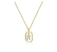 wenwendianzi Collier avec pendentif lettre populaire en argent Sterling 925, longue chaîne ras du cou for femmes, bijoux de cou personnalisés avec initiales(Gold R)