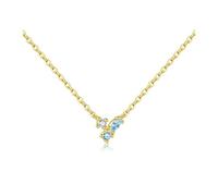 wenwendianzi Collier en argent Sterling 100% avec trois Zircons arc-en-ciel for femmes, bijoux en cristal, anneaux ronds, 925(PURPLE)