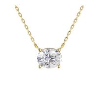wenwendianzi Collier pendentif Moissanite ovale 1/2/3CT for femmes, argent S925(Gold TypeA,2CT 7x9MM)