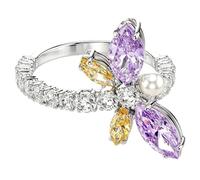 wenwendianzi Cubic Zirconia Crystal Dragonfly Necklaces Earrings Bracelets Rings(QX013 Ring Size 6)