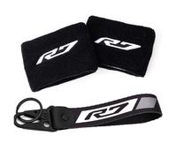 wenwendianzi for YZF-R7 YZF-R1 YZF-R6 YZF R6 R7 R1M Moto Réservoir de Liquide de Frein Tasse Chaussette Chaussettes Couverture Gaine Manches Porte-clés(3pcs-Black-R7)
