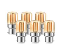 wenwendianzi Lot de 6 Mini-Ampoules LED Vintage T28 1W à baïonnette B22, Verre ambré, 10W