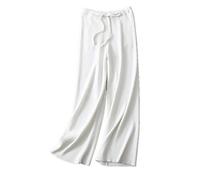 Wenwenma Pantalon en Cachemire pour Femme - Pantalon Large en Tricot (Blanc, Medium)