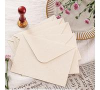 Wenxiaw Lot de papier à lettre vintage avec 10 enveloppes, 16 papiers à lettre et 10 autocollants de cire - Crème - Format A5