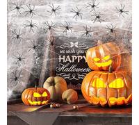 Wenxiaw Toile D'araignée Décorative D'Halloween, 60 g - En Plastique - Extérieur et Intérieur Fausse Toile D'araignée Fête D'Halloween - Décoration effrayante pour maison hantée, fenêtre et table -