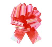 Wenxishangmao Grand nœud à tirer pour voiture, ruban métallique pour emballage cadeau, pour paniers de voiture, cadeaux de mariage, grand nœud cadeau (rouge coloré, 45,7 cm)