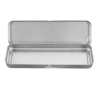 Wenxishangmao Mini boîte à crayons en métal portable rectangulaire compacte à charnière pour fournitures artistiques, école et voyage, Argenté., 1pcs, Simple et facile
