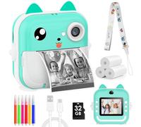 WenYa Appareil photo numérique instantané pour enfants, 6,1 cm, appareil photo numérique HD 1080p pour enfants avec papier d'impression et carte de 32 Go pour garçons et filles âgés de 3 à 12 ans