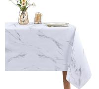 WenYa Nappe rectangulaire en PVC imperméable facile à nettoyer pour pique-nique, fête, extérieur et intérieur (marbre, 137 x 215 cm)