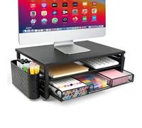 WenYa Support de moniteur ergonomique avec rangement, rehausseur d'ordinateur en métal robuste, support d'écran d'ordinateur pour tablette, PS5, PC, imprimante